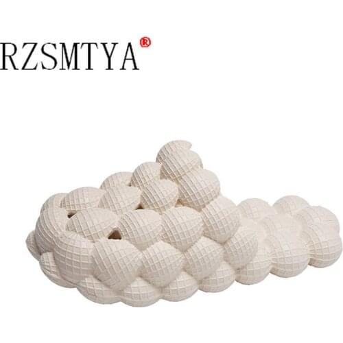 2021 Summer Lovely Bubble Slippers Women Comfortable Massage Bottom Home Flat Slides Woman Bedroom Non Slip Sandals Lady Size 44