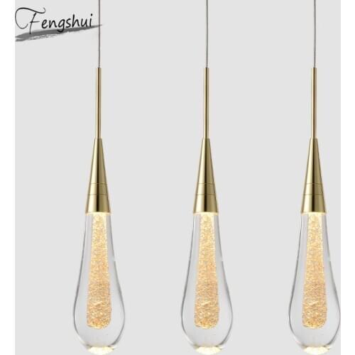 Modern Crystal LED Pendant Lights Luster Nordic Luxury Living Room Pendant Lamp Home Decor Villa Bedroom Indoor Hanging Lamps