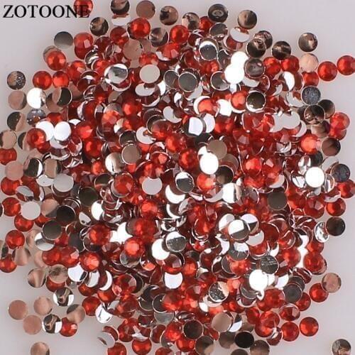 ZOTOONE Flatback Crystals For Crafts Glue On Red Rhinestones For Phone DIY Non Hotfix Resin Rhinestone Nail Art Decorations E