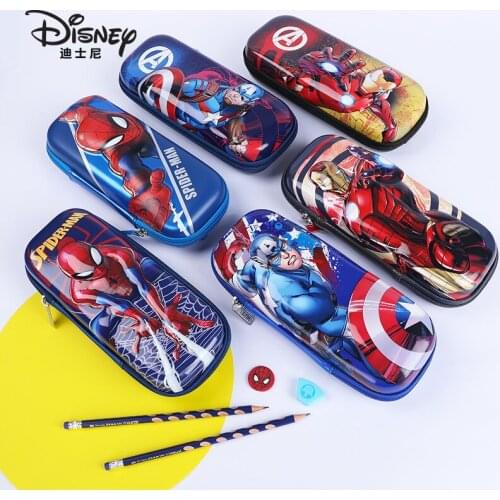 Disney Marvel Spider Man Creative 3D Cartoon Large Capacity EVA Pencil Bag Primary Students Waterproof Childrens Stationery Bag