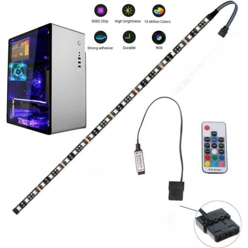 17key RF remote led Strip light RGB ADD_Header for pc case 12V Background PC Computer Case Adhesive tape Light Molex Connector