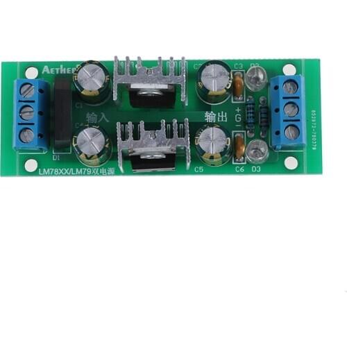 High Quality DC 15~24V LM7812 + LM7912 +- 12V Dual Voltage Regulator Rectifier Bridge Power Supply Module