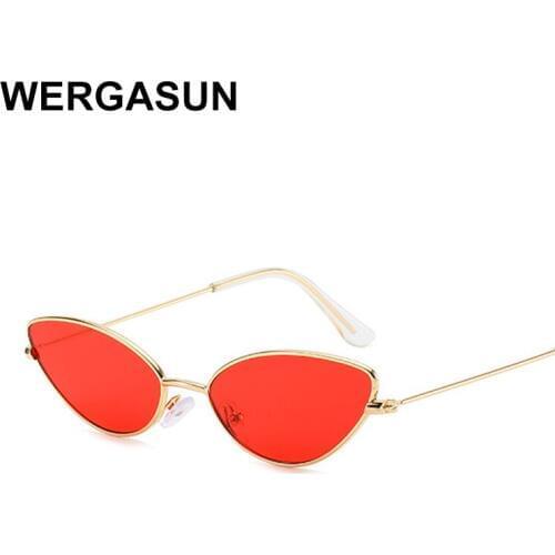 WERGASUN 2020 Cat Eye Sunglasses Women Metal Frame Fashion Vintage Gradient Sun Glasses For Female UV400 Shades