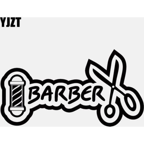 YJZT 15CM*8CM Funny Barber Shop Salon Moustache Haircut Vinyl Motorcycle Car Sticker C22-0044