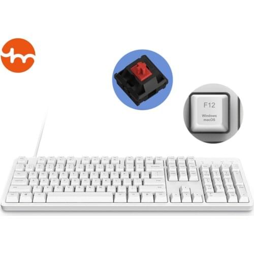 YM Mechanical Keyboard 104Keys Layout CHERRY Red Axis USB Wired Gaming Keyboard PBT Keycaps for Windows Mac Os Computer PC