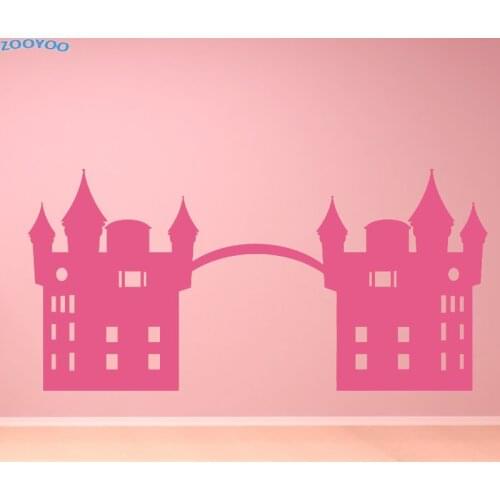 ZOOYOO New Arrival Fairy Tale Castle Wall Sticker Home Decor Removable Living Room Decoration Princess Bedroom Wall Decals Art