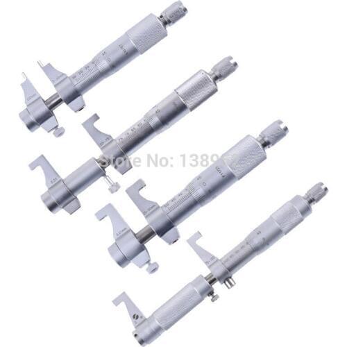 4Pcs Inside Micrometer Set 5-30mm/25-50mm/50-75mm/75-100mm 0.01mm Metric Carbide Ratchet Screw Gauge Micrometers Measuring Tools