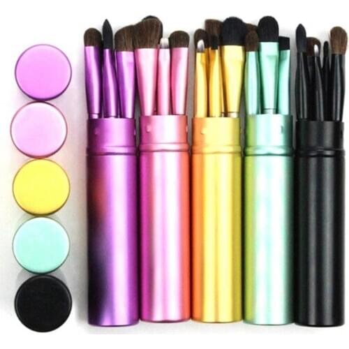 5Pcs Portable Mini Eye Makeup Brushes Set Eyeshadow Eyeliner Cosmetic Tools