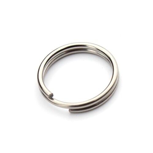 50pcs 13mm Round Silver Tone 316L Stainless Steel Jump Rings & Split Rings Keyrings Fits Key Chain Jewelry Accessories