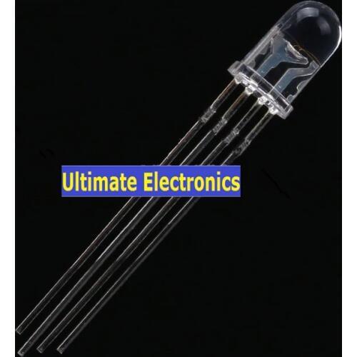 50pcs 5MM/F5 Transparent Full Color common cathode/anode LED 4 Feet RGB Colorful Lights LED clear round top