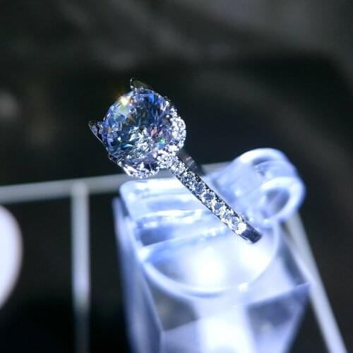 925 Sterling Silver Ring 0.8ct 6mm Flower Style Jewelry Wedding Party Anniversary Ring For Women