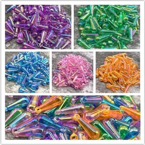 20pcs 6x22mm Acrylic Water drop Beads Loose Beads Fit Europe Beads For Jewelry Making DIY Bracelet Accessories