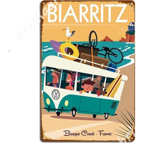 Biarritz Poster Metal Signs Wall Cave Bar Cave Customize Painting Décor Tin sign Posters