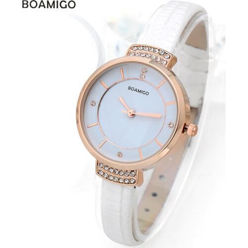 Женские часы с кожаным ремешком Boamigo China At AliExpress