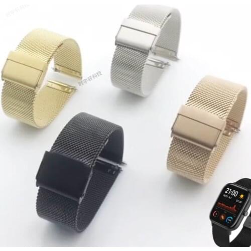 Stainless Metal Bracelet For Huami Amazfit GTS BIP S Lite Smart Watch Band For Xiaomi GTR 42mm 47mm Stratos Pace Wrist Strap
