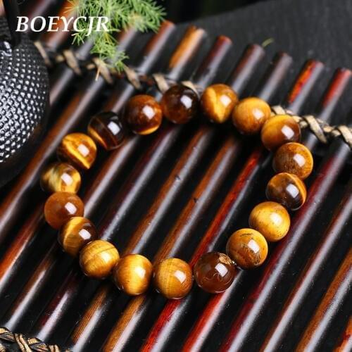 BOEYCJR AA High Quality Tiger Eyes Stone Beads Bangles & Bracelets Natural Stone Jewelry Energy Bracelet For Women or Men