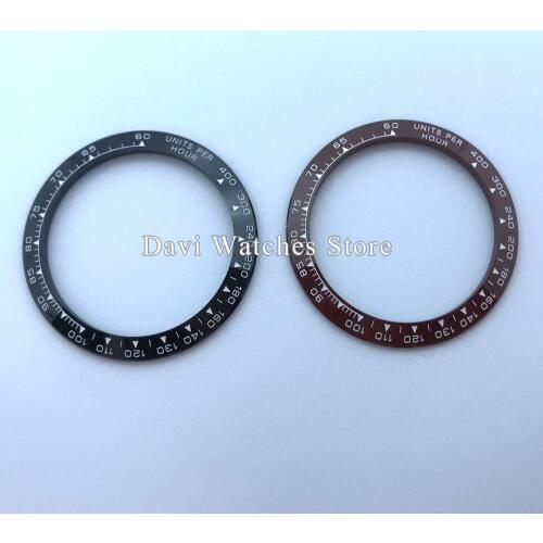 39mm Watch Bezel Parts Insert Black/Coffee Ceramic Watch Bezel Insert For Mens Watches