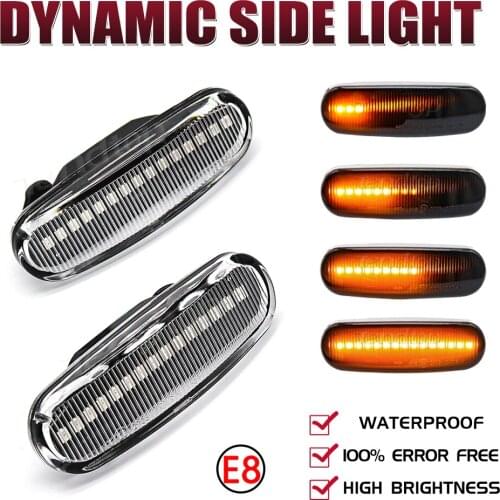 For Fiat Panda Punto Evo Stilo Qubo Peugeot Citroen Lancia Musa350 Dynamic Led Side Marker Turn Signal Light Sequential Blinker