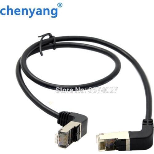 Double Elbow Down & Up Angled 90 Degree cat5e 8P8C FTP STP UTP Cat 5e Ethernet Network Cable RJ45 Lan Patch Cord 0.5m-5m