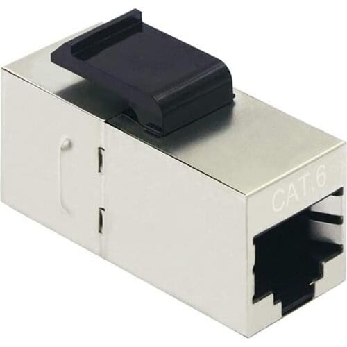 RJ45 Cat6 Shielded In-Line Coupler 25-Pack, Cat 6 Female to Female Keystone Jack 8P8C Cat5E Modular Connector