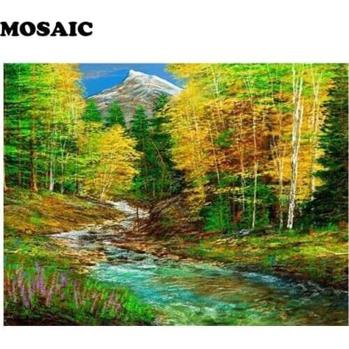 Full Square paint diamond 5D DIY Diamond Painting Forest natural scenery Embroidery Cross-Stitch Rhinestone Mosaic pictures art