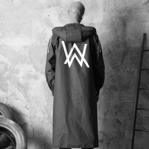 Cool Raincoat Stylish EVA Black Adult Raincoat Impermeable Rain Jacket Outdoor/Hiking/Travel/Ride Rain-Proof Long Trench Coat