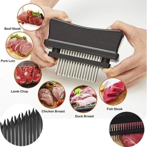 Kitchen Meat Tenderizer Stainless Steel Blades Meat Beater Knife Meat Beef Steak Mallet Pine Meat Broken Tool Pine Meat Needle