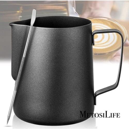 Stainless Steel Milk Frothing Pitcher Jug Espresso Steaming Pitcher with Scale for Cappuccinos & Latte Art