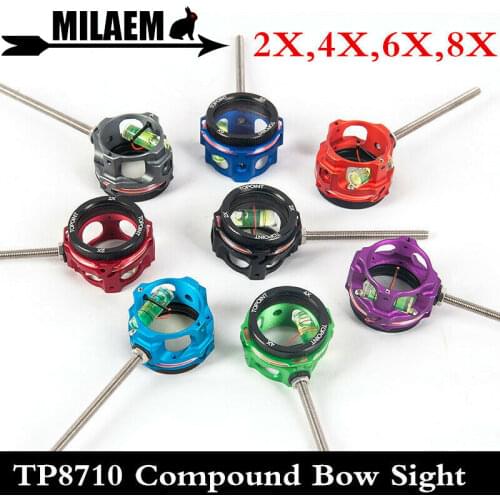 Archery Compound Bow Sight 2x 4x 6x 8x Scope Sight Lens Clarifiers Magnify Glass 29mm 0.019 Optical Fiber Shooting Accessories