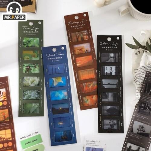Mr Paper 4 Designs Ins Style e Four Seasons Residual Temperature Series PET Creative Handbook DIY Decorative Sticker Material