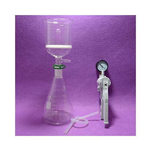 Filtration Set[1000ML Erlenmeyer Flask+500ML Filter Funnel(3#)+Vacuum Pump]