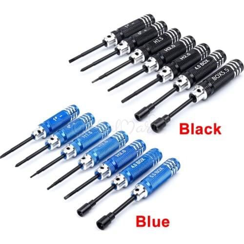 7pcs 0/1/1.5/2/2.5/4/5.5mm Hexagonal Hex Screw Driver Tool Set Screwdriver For RC Camera Drone FPV Quadcopter Helicopter DIY