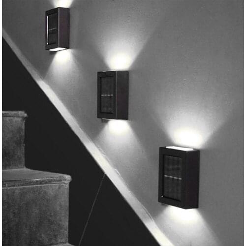 Solar Powered Wall Lamp Sunlight Garden Yard Decor Outdoor Security Light Automatically Recharging Fence Landscape