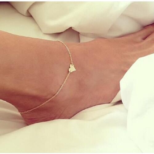 New Fashion jewelry Chain Sexy Gold Tone Love Heart Foot jewelry heart anklets for women girl