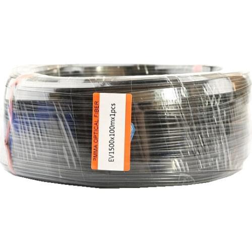 500m/Roll inner 1.0mm outer 2.2mm diameter black PMMA end glow plastic opticas fibre LED cable express free shipping
