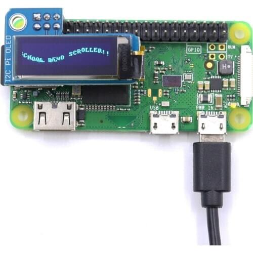 PiOLED 0.91inch OLED 128x32 I2C IIC SSD1306 Blue OLED Display Module for RPI Raspberry Pi 1, B+, Pi 2, Pi 3 and Pi Zero