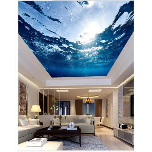 Custom 3d wallpaper 3d ceiling wallpaper murals living room The undersea world ceiling frescoes ceiling murals 3d home decker