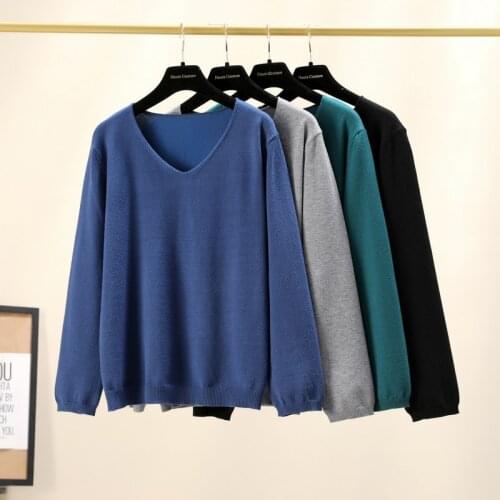Casual V-NECK oversize spring autumn thick solid Sweater Women soft loose chic sweater Pullovers girl knit Jumper top plus size