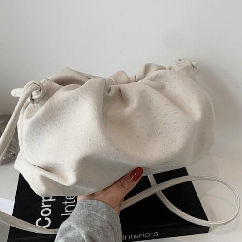 Simple Crossbody Bags for Women Soft Handbags Female Clouds Messenger Bag Bolsa Feminina Solid Leather Shoulder Bag Girls Sac