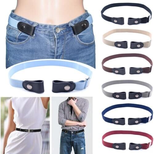 Unisex Adult Elastic Waist Belt Mens Womens Buckle-Free Elastic Belts Invisible Belt for Jeans No Bulge Hassle Band One Size