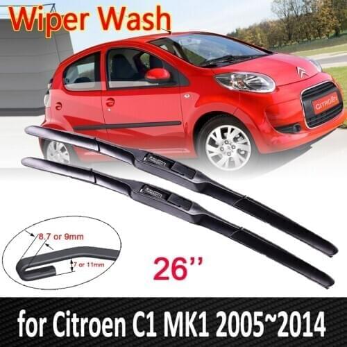 For Citroen C1 MK1 2005~2014 Car Wiper Blade Front Windscreen Windshield Wipers Car Stickers 2006 2007 2008 2011 2012 2013