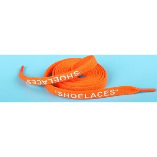 Printed OW Shoelaces Off Sneaker White Laces Kanye Fashion Shoe Accessories AJ Lace Oval Flat Non-Wiping Printing "Shoelaces"