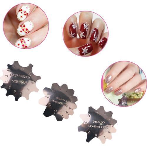 Easy French Line Edge Smile Cutter Nail Stencil Edge Trimmer Multi-size Nail Manicure Nail Art Styling Tool Set