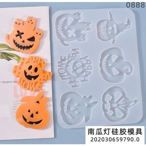 Pumpkin Bat Skull Ghost Shape Halloween Silicone Mold Candy Chocolate Pudding Mold for Halloween Party Decoration