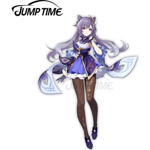 Jump Time 13 x 6.9cm For Genshin Impact Keqing Creative Car Sticker Bumper Window Decal Suitable for All Types of Vehicles