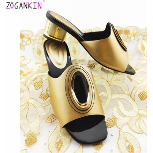 High Quality African Women Shoes Decorated with Rhinestone Italian Women Shoe for Party Italian Women Summer Sexy High Heels