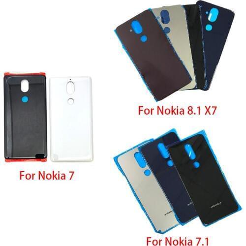Back Glass Rear Cover For Nokia 7 7.1 / 5.1 Plus / X5 / 6.1 Plus / X6 / 8.1 / X7 Battery Door Housing Battery back cover