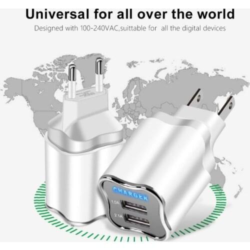 Charger Plum Blossom Mobile Phone Charger Dual USB Charging Head Adapter 5V2A Travel Charging Head For Samsung IPhone Huawei