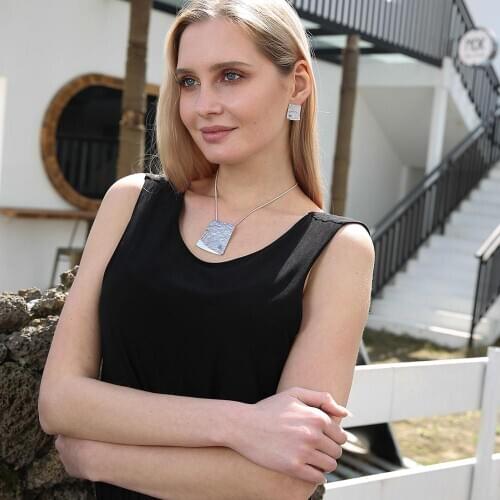 Big Geometric Pendant Necklace Set Fashion Earrings and Necklaces Jewelry Sets For Women Female Wedding Birthday Gift Choker Hot