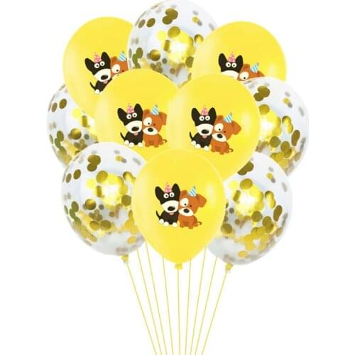 10 Pcs 12 Inch Dog Pet Party Confetti Balloon Pet Birthday Theme Party Decoration Pink Yellow White Balloon Factory Wholesale